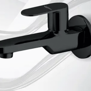 Luxury Series Matte Black finish Extended Brass Long Body Tap - Set of 2 For Bathroom and Kitchen Bib Tap Faucet  (Wall Mount Installation Type)